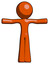 Orange Design Mascot Man T-Pose Arms Up Standing