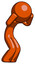 Orange Design Mascot Man with Headache or Covering Ears Turned to his Right