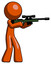 Orange Design Mascot Man shooting sniper rifle