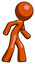 Orange Design Mascot Man Suspense action pose facing right