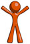 Orange Design Mascot Man Surprise Pose, arms and legs out