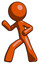 Orange Design Mascot Man martial arts defense pose left