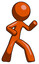 Orange Design Mascot Man martial arts defense pose right