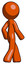 Orange Design Mascot man walking away direction right view