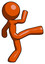 Orange Design Mascot Man kick pose