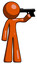Orange Design Mascot Man suicide gun pose
