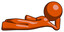 Orange Design Mascot Man Reclined on Side
