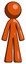 Orange Design Mascot Man Standing Facing Forward