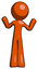 Orange Design Mascot Man Shrugging Confused