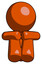 Orange Design Mascot Man Sitting with Head Down Facing Forward