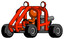 Orange Design Mascot Man riding sports buggy side angle view