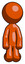 Orange Design Mascot Man kneeling front pose