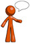 Orange Design Mascot Man with word bubble talking chat icon