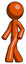 Orange Design Mascot man man walking turned left front view