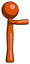 Orange Design Mascot Man Pointing Right