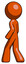 Orange Design Mascot man walking away direction left view