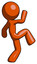 Orange Design Mascot Man kick pose start