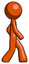 Orange Design Mascot man walking right side view