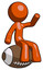 Orange Design Mascot Man sitting on giant football