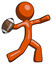 Orange Design Mascot Man throwing football