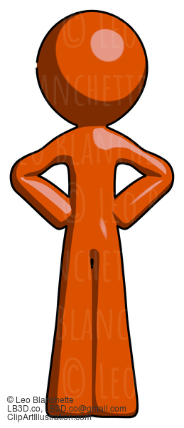 Orange Design Mascot Man Hands On Hips #9420