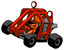 Orange Design Mascot Man riding sports buggy side top angle view