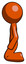 Orange Design Mascot Man Kneeling Left