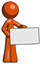 Orange Design Mascot Man presenting large envelope