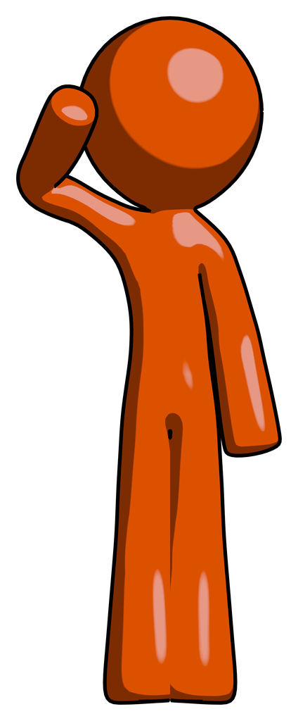 Orange Design Mascot Man Soldier Salute Pose