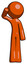 Orange Design Mascot Man Soldier Salute Pose