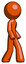 Orange Design Mascot man walking turned right front view
