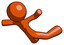 Orange Design Mascot Man skydiving or falling to death