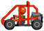 Orange Design Mascot Man riding sports buggy side view