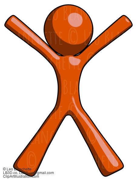 Orange Design Mascot Man Jumping Or Flailing #9496