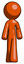 Orange Design Mascot Man Walking Front View
