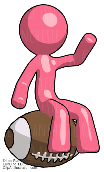 Pink Design Mascot Man Sitting On Giant Football #9517