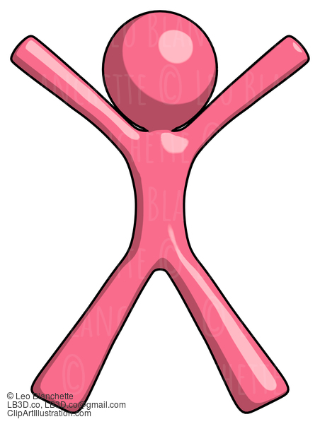 Pink Design Mascot Man Jumping Or Flailing #9537