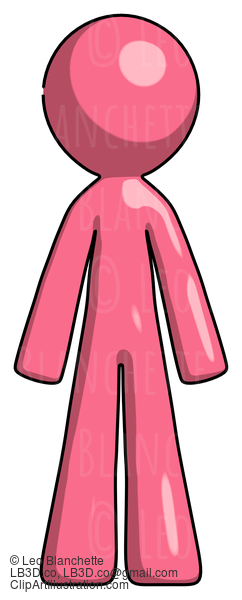 Pink Design Mascot Man Standing Facing Forward #9650