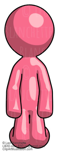 Pink Design Mascot Man Kneeling Front Pose #9761