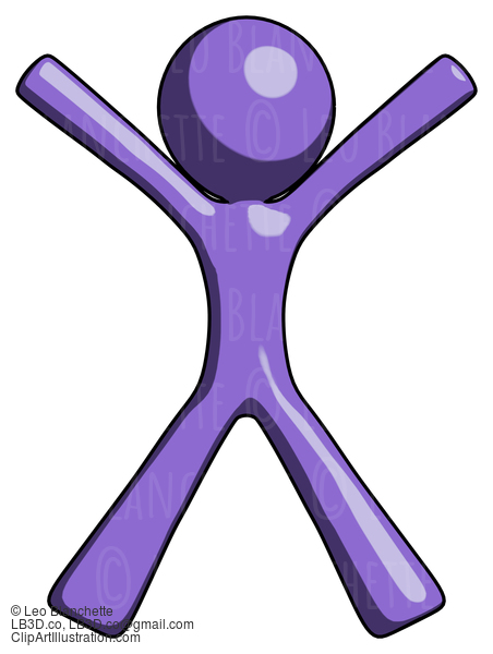 Purple Design Mascot Man Jumping Or Flailing #10830