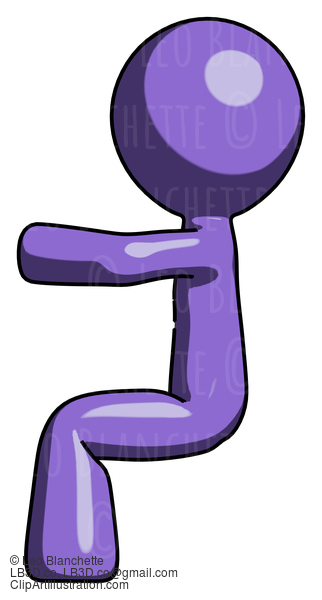 Purple Design Mascot Man Sitting Or Driving Position #10844