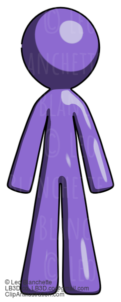 Purple Design Mascot Man Standing Facing Forward #10871