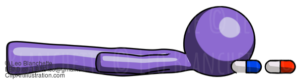 Purple Design Mascot Man Death Or Suicide By Pills #10890