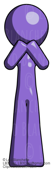 Purple Design Mascot Man Laugh, Giggle, Or Gasp Pose #10951