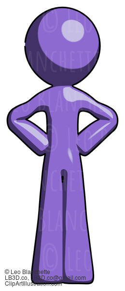 Purple Design Mascot Man Hands On Hips #10975