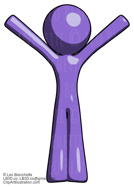 Purple Design Mascot Man With Arms Out Joyfully #10982