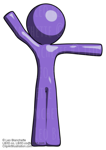 Purple Design Mascot Man Directing Traffic Right #10983