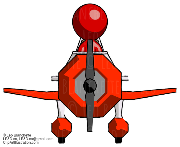 Red Design Mascot Man In Geebee Stunt Plane Front View #10235