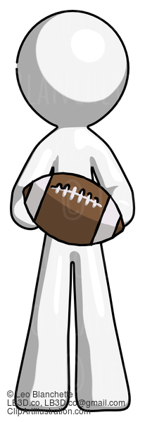 White Design Mascot Man Giving Football To You #8911