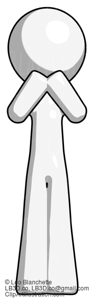 White Design Mascot Man Laugh, Giggle, Or Gasp Pose #9108